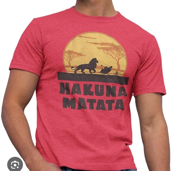 Disney Other - Disney Lion King "Hakuna Matata" Men's Red Heather Short Sleeve T-shirt XL